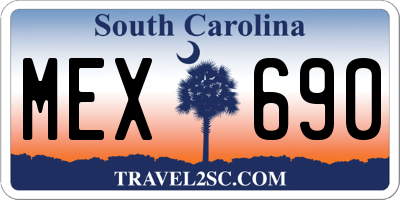 SC license plate MEX690