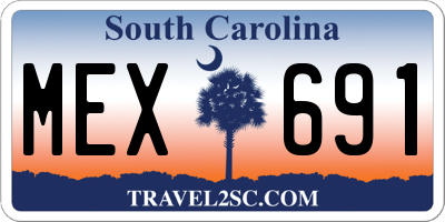 SC license plate MEX691