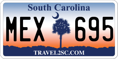 SC license plate MEX695