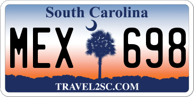 SC license plate MEX698