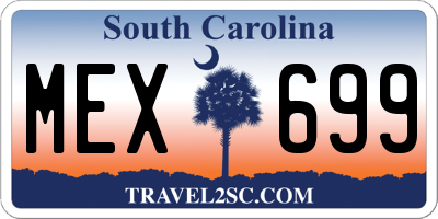 SC license plate MEX699