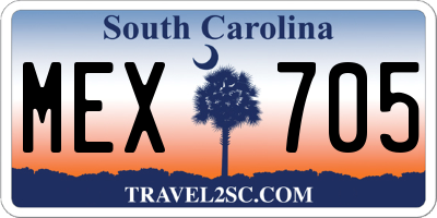 SC license plate MEX705