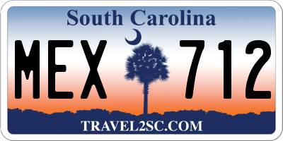 SC license plate MEX712