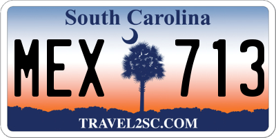 SC license plate MEX713
