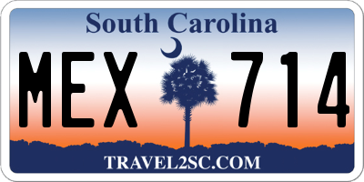 SC license plate MEX714