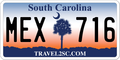 SC license plate MEX716