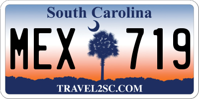 SC license plate MEX719
