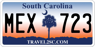 SC license plate MEX723