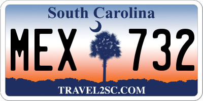 SC license plate MEX732