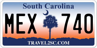 SC license plate MEX740
