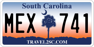 SC license plate MEX741