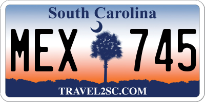 SC license plate MEX745