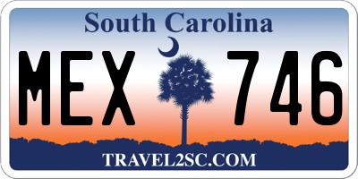 SC license plate MEX746