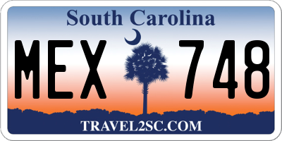 SC license plate MEX748