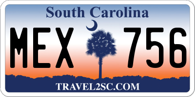 SC license plate MEX756