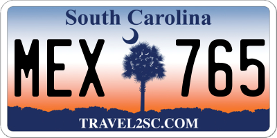 SC license plate MEX765