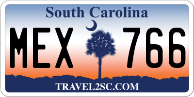 SC license plate MEX766