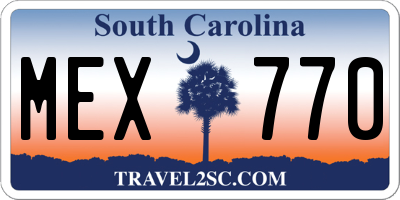SC license plate MEX770