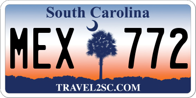 SC license plate MEX772