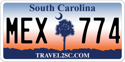 SC license plate MEX774