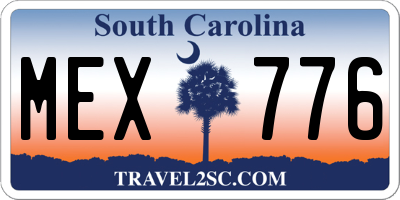 SC license plate MEX776
