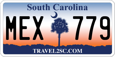 SC license plate MEX779