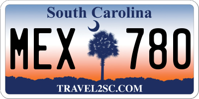 SC license plate MEX780