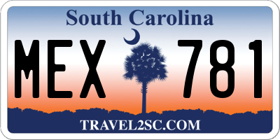 SC license plate MEX781