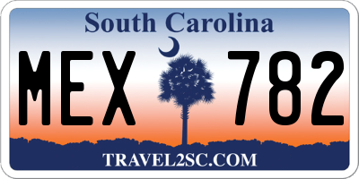 SC license plate MEX782