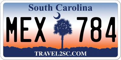 SC license plate MEX784