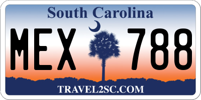 SC license plate MEX788