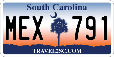 SC license plate MEX791