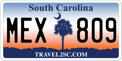 SC license plate MEX809