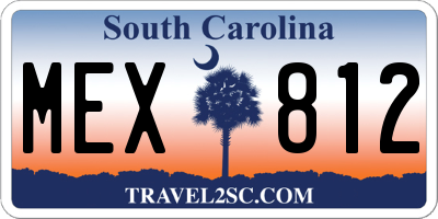 SC license plate MEX812