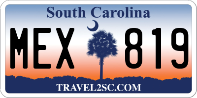 SC license plate MEX819