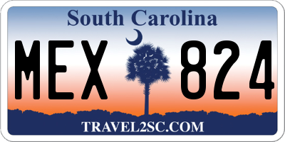 SC license plate MEX824