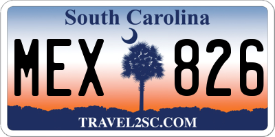 SC license plate MEX826