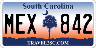 SC license plate MEX842