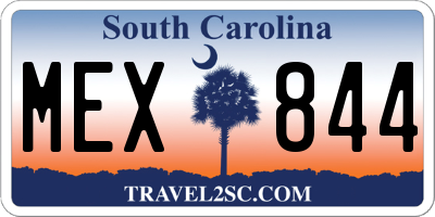 SC license plate MEX844