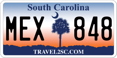 SC license plate MEX848