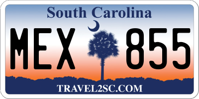 SC license plate MEX855