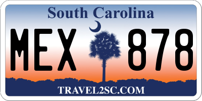 SC license plate MEX878