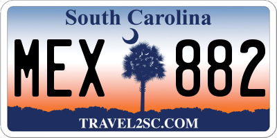 SC license plate MEX882