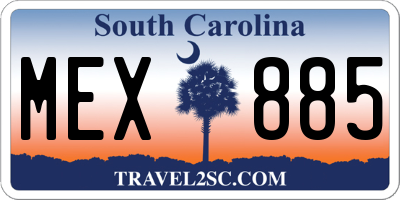 SC license plate MEX885