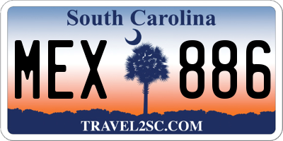 SC license plate MEX886