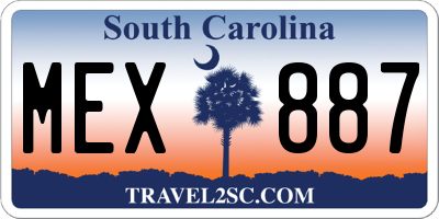 SC license plate MEX887