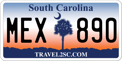 SC license plate MEX890