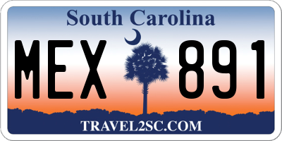SC license plate MEX891
