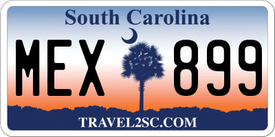 SC license plate MEX899