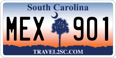 SC license plate MEX901